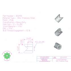 12 - 24 UNC 304L Stainless Steel Heavy Duty Weld Nut