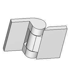 5" x 6 1/2" Stainless Steel Half Mortise Security Hinge - 1000-304 Half Mortise